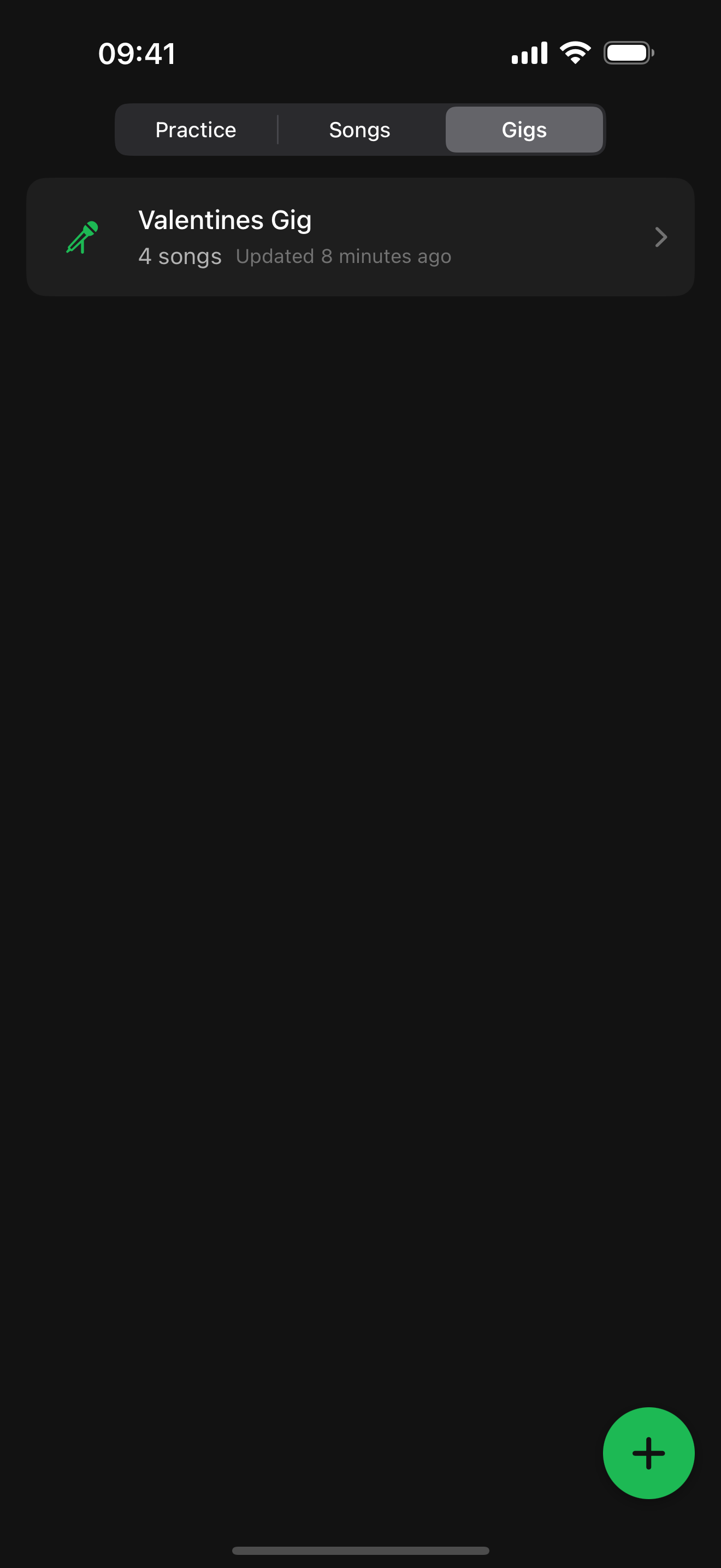 Gig list — upcoming shows