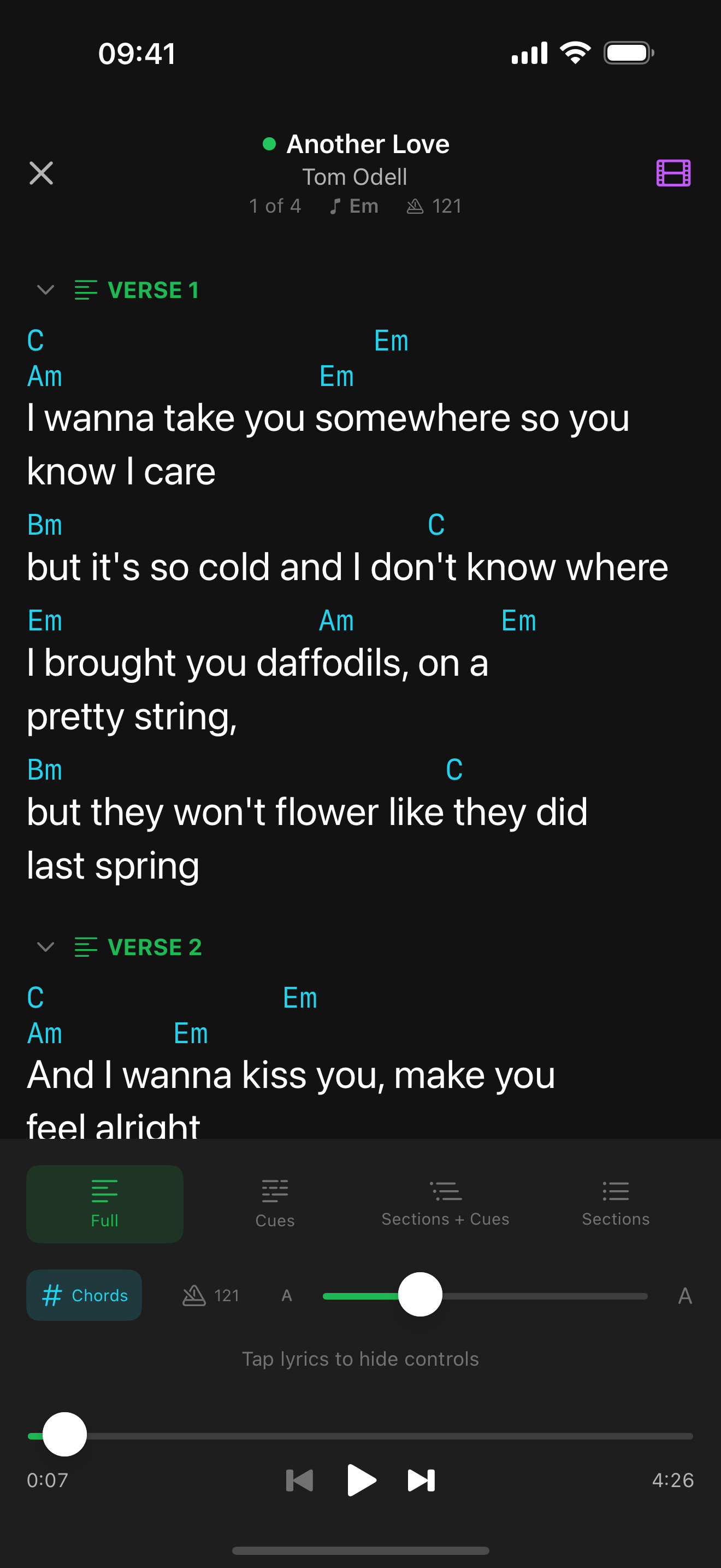 Full lyrics with chords